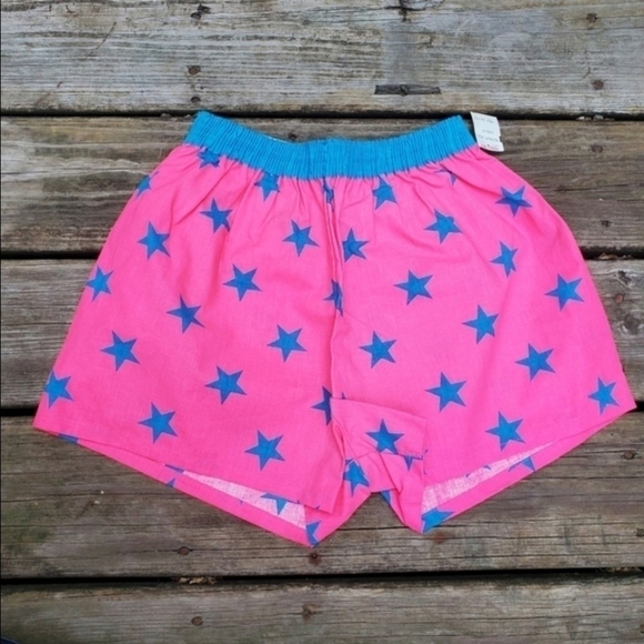 Vintage Pink and Blue Star High Waist Shorts - Picture 6 of 6
